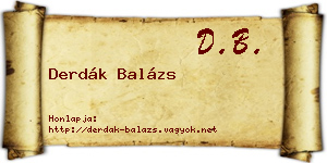 Derdák Balázs névjegykártya