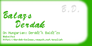 balazs derdak business card